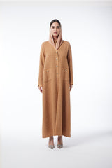 LB91 Abaya Peach Organza