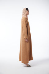 LB91 Abaya Peach Organza