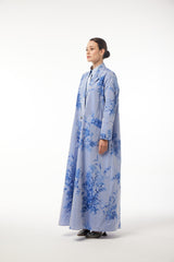 LB75 Abaya Blue Taffetta