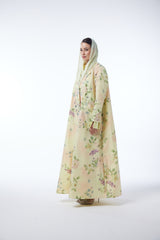 LB77 Abaya Yellow Taffetta