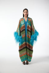 LB89 Kaftan Turquoise Organza