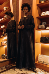 LB35 Abaya Blue Glitter Viscose