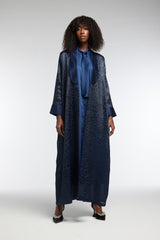 LB43 Navy Organza Abaya