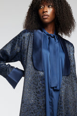 LB43 Navy Organza Abaya