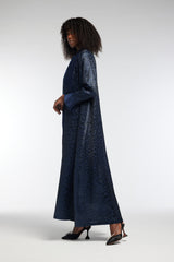 LB43 Navy Organza Abaya