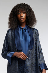 LB43 Navy Organza Abaya