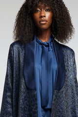 LB43 Navy Organza Abaya