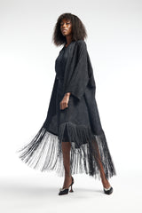 LB41 Black Abaya Bottom Tarboosh