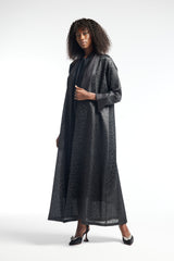 LB42 Black Organza Abaya