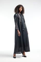 LB42 Black Organza Abaya