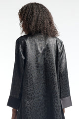 LB42 Black Organza Abaya