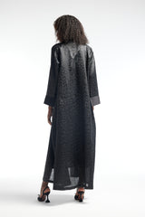 LB42 Black Organza Abaya