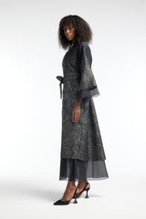 LB44 Black and Silver Organza Kaftan