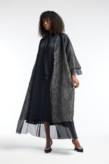 LB44 Black and Silver Organza Kaftan