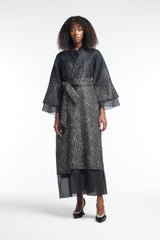 LB44 Black and Silver Organza Kaftan