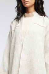 LB45 Beige Organza Abaya