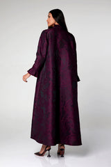 LB55 Marron Satin Taffeta Abaya