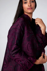 LB55 Marron Satin Taffeta Abaya