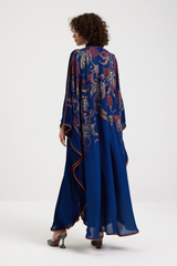 LB59 Blue and Orange Abaya