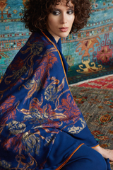 LB59 Blue and Orange Abaya