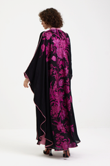 LB63 Pink and Black Abaya