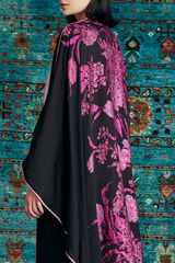 LB63 Pink and Black Abaya