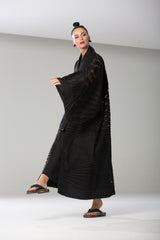ABAYA BLACK COTTON SILK ORGANZA