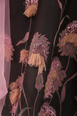 ABAYA FLORAL ORGANZA