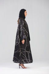 ABAYA ORGANZA GRAPHIC PATTERN