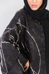 ABAYA ORGANZA GRAPHIC PATTERN