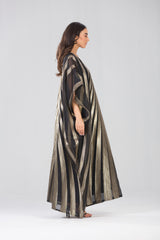 ABAYA GOLD STRIPPED ORGANZA