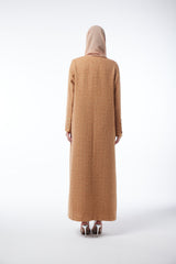 LB91 Abaya Peach Organza