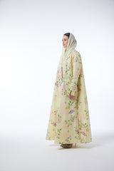 LB77 Abaya Yellow Taffetta
