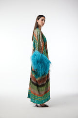 LB89 Kaftan Turquoise Organza