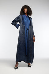 LB43 Navy Organza Abaya
