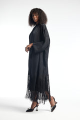 LB41 Black Abaya Bottom Tarboosh