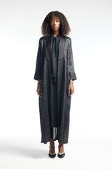 LB42 Black Organza Abaya