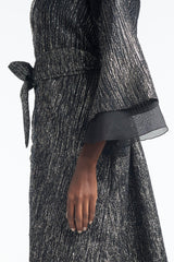 LB44 Black and Silver Organza Kaftan