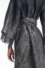 LB44 Black and Silver Organza Kaftan