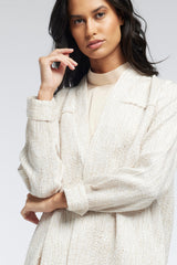 LB45 Beige Organza Abaya