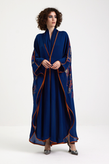 LB59 Blue and Orange Abaya