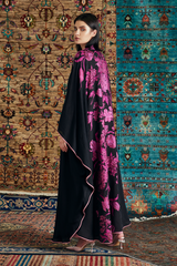 LB63 Pink and Black Abaya