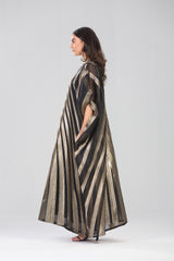 ABAYA GOLD STRIPPED ORGANZA